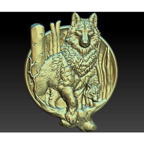 3d STL Model for CNC Router 3d-Printer Artcam Aspire Cut3d - Wolf 3d Model Relief 3D Printing