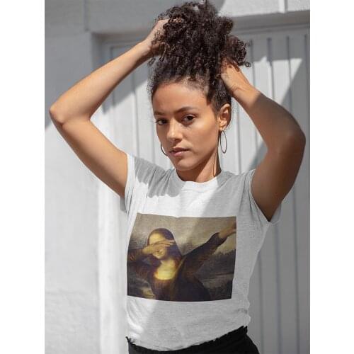 Women T-Shirt Grunge Chothes Goblin Core Aesthetic Mona Lisa Cyber Ghetto Y2K Harajuku T-Shirts 2021 Fashion Graphic Egirl Shirt