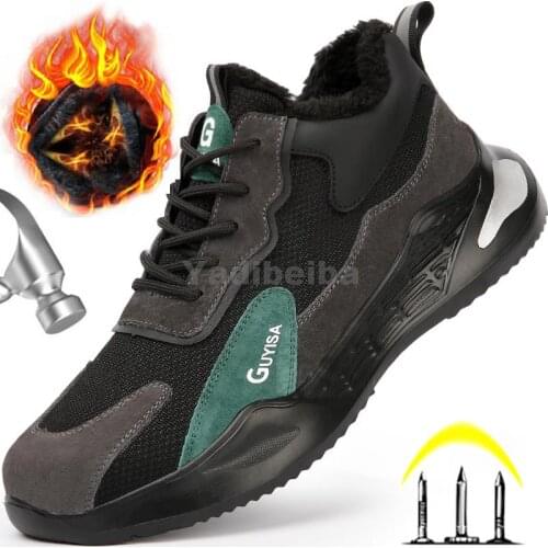 Men Work Safety Boots Winter Steel Toe Shoes Work Sneakers Puncture-Proof Safety Shoes Man Boots Warm Winter Work Shoes Footwear