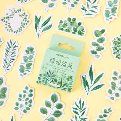 45 pcs/box Green garden Label Stickers Set Decorative Stationery Stickers Scrapbooking Diy Diary Album Stick Label