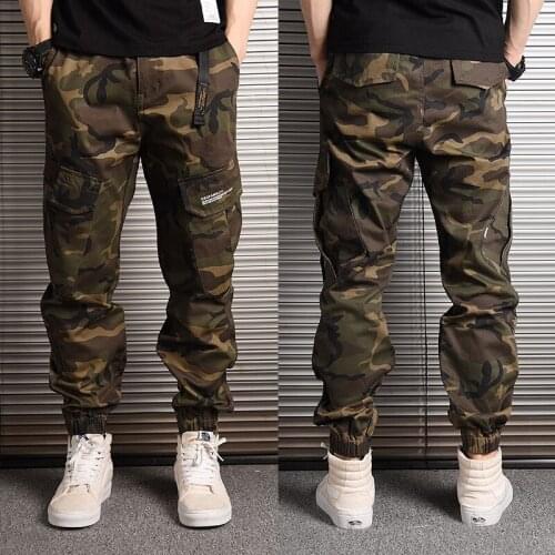 2021 New Style Fashion Streetwear Jeans Jogger Pants Camouflage Military Pants Loose Big Pocket Cargo Pants Hip Hop Trousers