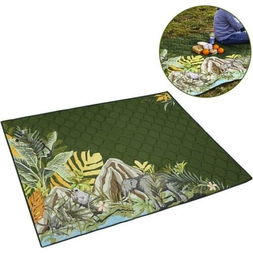 2021 New Outdoor Camping Mat Portable Printed Waterproof Thicken Foldable Picnic Blanket Beach Mat Non-Slip Floor Cushion