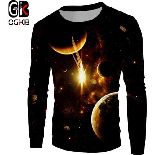 OGKB Ms Hoodies Sweatshirts Hot 3D Sweatshirts Printing Starry sky Funny Large Size Clothes Sweatshirts Dropshipping 2018