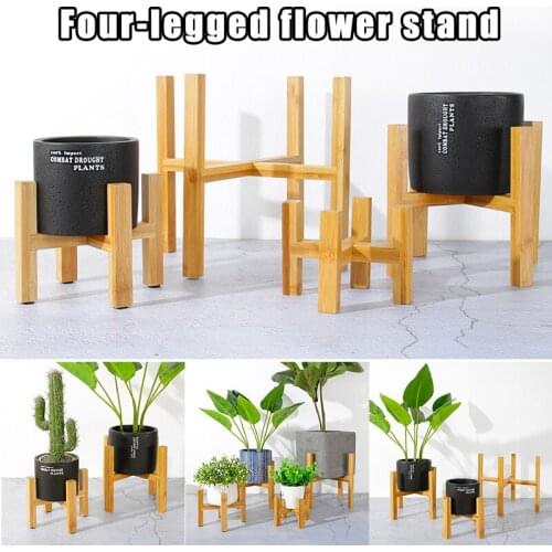 Free Standing Bonsai Holder Home Balcony Wood Flower Pot Holder with Foot Pad Smooth Surface Modern Shelf SDF-SHIP