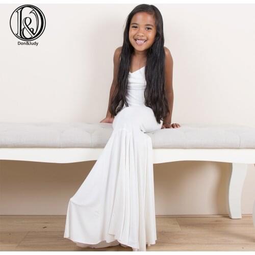 Princess Stretchy Cotton Dress Birthday Party Maxi Long Kid Gown Little Girl Photography Photo Shoot Clothing Evening Party Robe