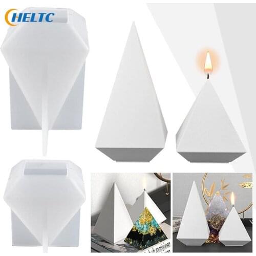 Transparent Ring Holder Cone Resin Mold DIY Hexagonal Pyramid Silicone Candle Molds For Resin Casting Soap Aromatherapy Candle
