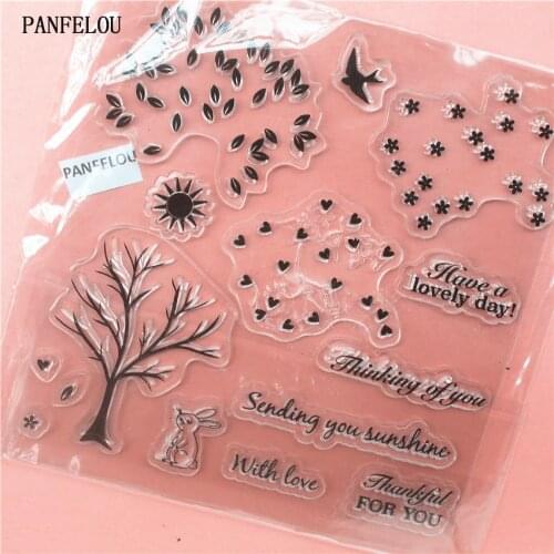 PANFELOU The rain tree Transparent Clear Silicone Stamp/Seal for DIY scrapbooking/photo album Decorative clear stamp sheets