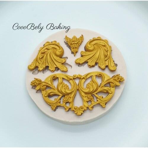 Baroque Fondant Tools Silicone Cake Mold Stencil Angel Silicone Moulds DIY Cupcake Wedding Cake Decorating Tools Design FM1280