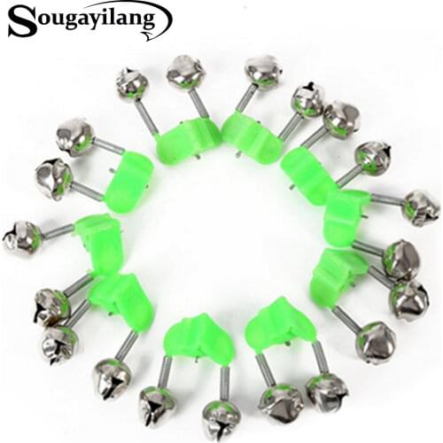 Sougayilang Fish Bite Alarm 10pcs/lot LED Light Carp Fishing Alarm Clip Alerter Fishing Bells for Fishing Rod Tackle
