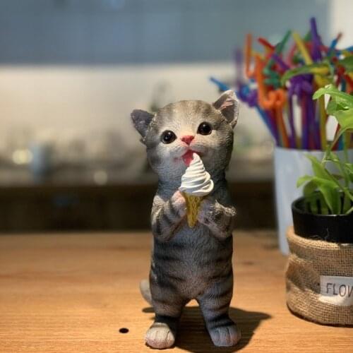 Modern Simulation Cat Resin Ornaments Kawaii Decor Home room Desktop Figurines Decoration Art Outdoor Garden Furnishing Crafts