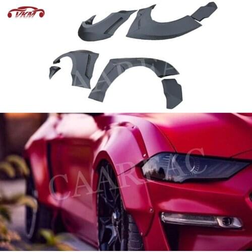 Fiber Glass Unpainted Material Wide Body Front Headlight Covers Fender Accessorise For Ford Mustang TSS Style 2018 2019 2020