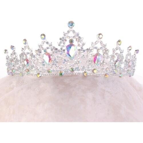 Baroque Luxucy color Crystal Headbands Queen Tiaras and Crowns Bridal Hairband Girls Prom Party Wedding Hair Jewelry Accessories