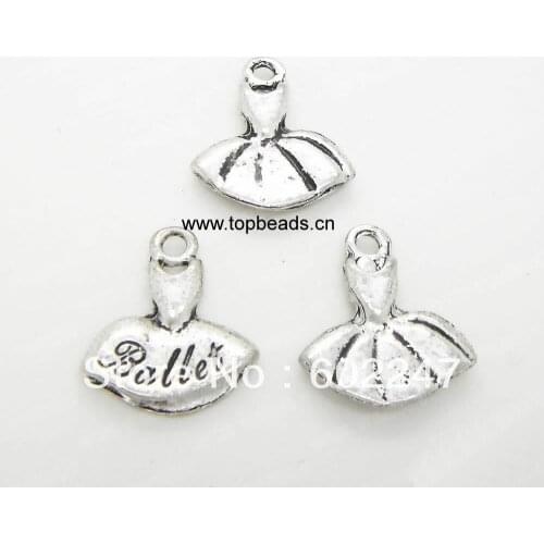 Tibetan Silver Ballet Dancer Dress Theme Charm Pendant Bead Finding Jewellery Making Wholesales