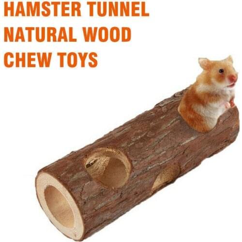 Mouse Rodents Tube Rabbit Tunnel Chew Pet Hamster Gerbils Cage Wood Wooden Toy