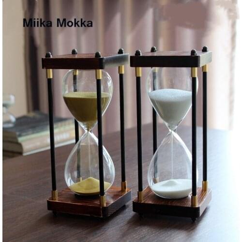 Creative Wooden Hourglass Sand Timer 30/45/60 Minutes Interesting Child Lovely Birthday Gift Home Decor Houeglass Frigurine