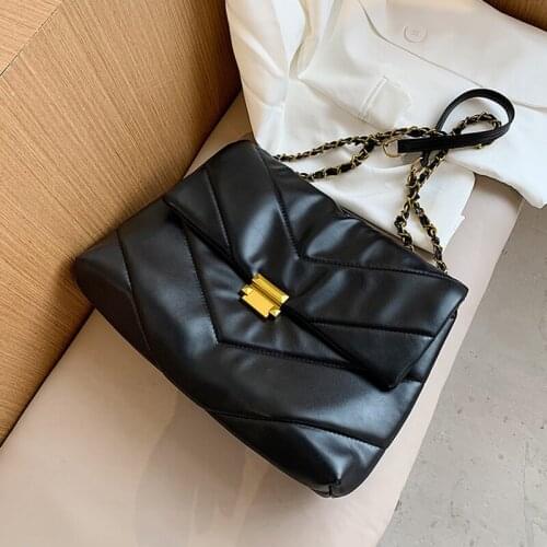 Vintage Chain Large Capacity Women Shoulder Bag for Women 2020 Branded Designer Thread Womens Handbags Fashion Cross Body Bags