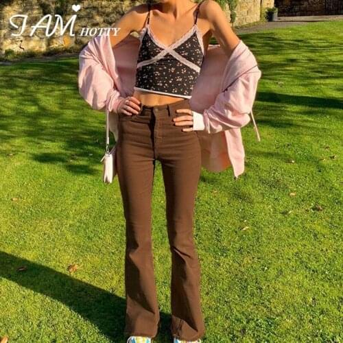 Vintage Brown Straight Mom Jeans Women Casual Baggy High Waist Aesthetic Denim Korean Streetwear Harajuku Pants Female Iamhotty