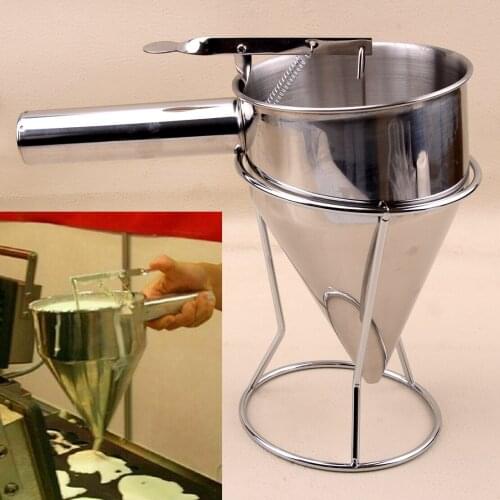 LETAOSK Batter Dispenser Funnel Cake Desserts Maker w/ Stand & Spring-Loaded Handle for Cupcake Pancake Waffle Doughnut
