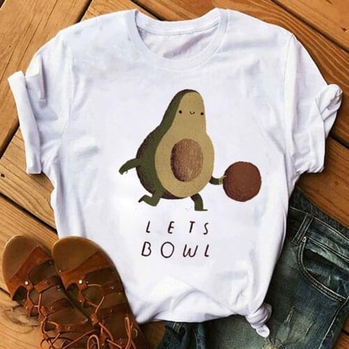 Cartoon Women T shirt 2021 Newest Graphic Avocado Playing Basketball Printing Casual Summer Tops Tshirt Womens Camiseta Mujer