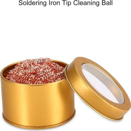 Cleaning Ball Desoldering Soldering Iron Mesh Filter Cleaning Nozzle Tip Copper Wire Cleaner Ball Metal Dross Box Clean Ball