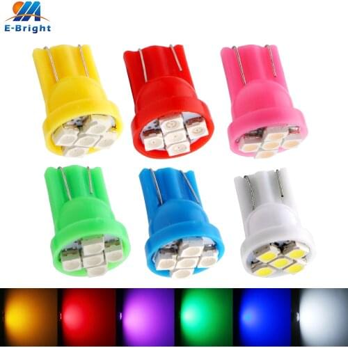 10pcs DC12V T10 1210 5 SMD LED Car Interior Reading License Plate Instrument Automobile LED Bulb Clearance Lights White Red Blue