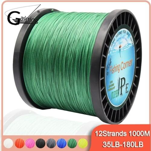 1000M Braided Fishing Line 12 Strands Braid PE Wire 35LB-180LB Multi Color Multifilament Fishing Line for Saltwater