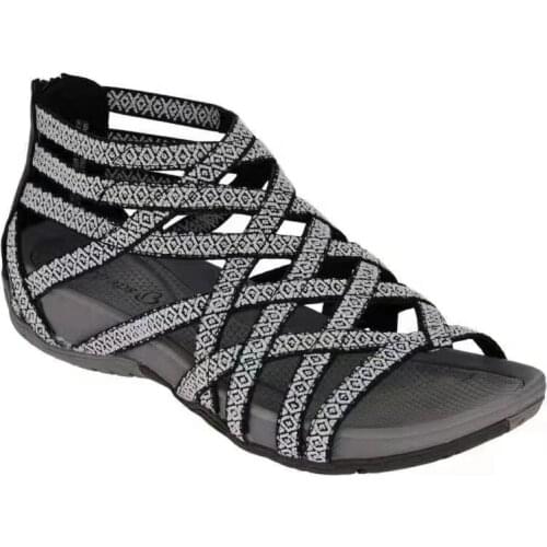 2021 yaz kadın sandalet yuvarlak ayak içi boş nefes düz sandalet rahat Oeep en roma Sandalias Zapatillas Mujer