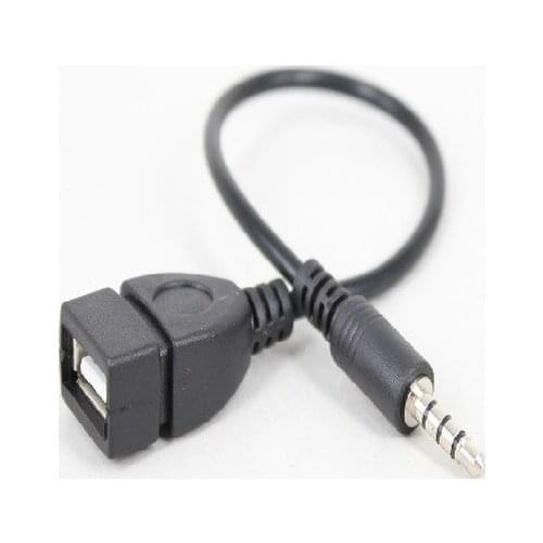 3.5mm Male Audio AUX Jack to USB 2.0 Type A Female OTG Converter Adapter Cable for Car MP3