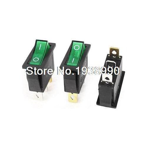 3 Pcs AC 15A/250V 20A/125V 3 Terminal SPDT I/O LED Indicator Rocker Switch KCD3