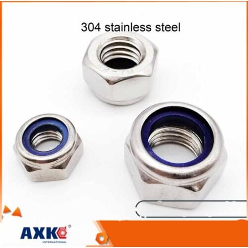 50pcs M2 M2.5 M3 M3.5 M4 M5 M6 304 Stainless Steel Black Steel Zinc-plated Hex Nylon Insert Lock Nut Self-locking Nylock Locknut