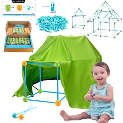 85PCS DIY Childrens Tent Toy Building Fort production toy kit Building Toy Kits Boys And Girls educational toy gifts
