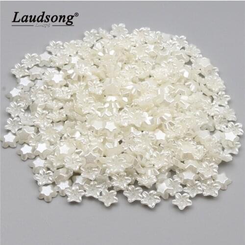 500PCS 7MM Acrylic Imitation Pearl Material Spacer Beads For Handmade Scrapbook Paste DIY Clothing Decoration Beads