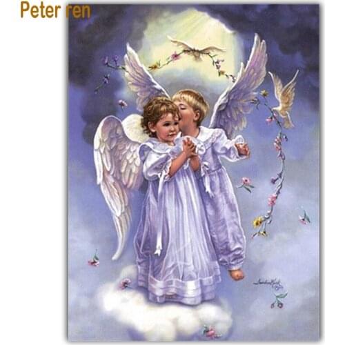 Diy Diamond painting Cross Stitch Angel on clouds Diamond embroidery pasted full square drill Diamond Mosaic rhinestone