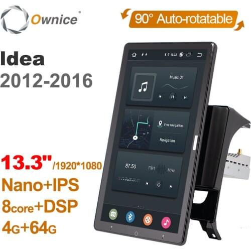 1920*1080 Android 10.0 Ownice 13.3 Inch Rotation Autoradio 1 Din for Fiat Strada Idea 2012 - 2016 Car Radio Auto GPS DSP IPS