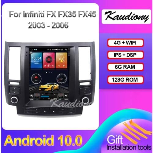 Kaudiony 10.4" Android 10.0 6+128GB For Infiniti FX FX35 FX45 Car Dvd Player Auto GPS Navigation car Radio Stereo 4G 2003 - 2006