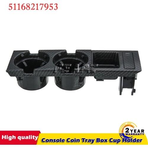 Car Carbon Black Center Console Water Cup Holder Beverage Bottle Holder Coin Tray For BMW 3 Series E46 323i 318I 51168217953