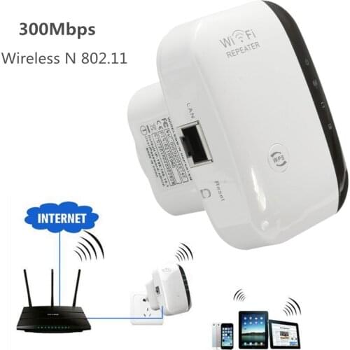 Wireless-N Wifi Repeater Range Expander Signal Booster Extender WiFi Router 802.11n/b/g Network 300Mbps - White EU Plug