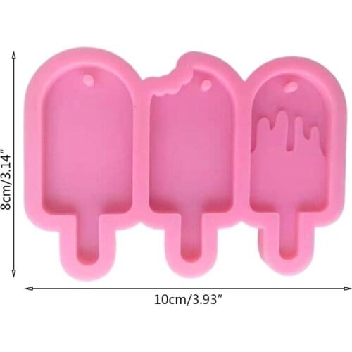 Key Chain Epoxy Resin Mold Handmade Three Ice Cream DIY Keychain Silicone Mould Dropshipping