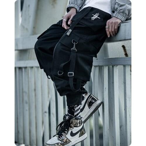 Michalkova Paratrooper Japanese military Male Black Joggers Mens hip hop Pockets Ankel Cargo Pants Men Streetwear Pants Casual