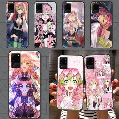 Demon Slayer Kanroji Mitsuri Phone case For Samsung Galaxy Note 4 8 9 10 20 S8 S9 S10 S10E S20 Plus UITRA Ultra black pretty