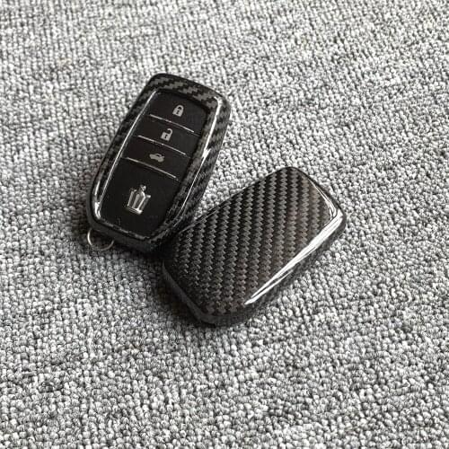 Real Carbon Fiber Remote Key Shell Cover Case For Toyota Camry Corolla Prado Crown Levin Land Cruiser Highlander Hilux