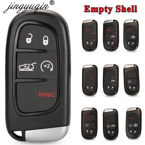 Jingyuqin 2/3/4/5 Button Smart Remote Key Fob Shell for Jeep Cherokee Durango for Dodge RAM fit Chrysler 1500