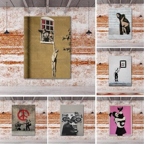 Affiche d'art de rue de toile d'art de rue de Banksy / décoration de mur d'image d'impression