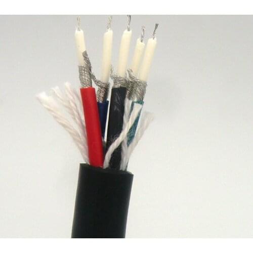 Flexible 5 Core Coaxial Video Cable RGB Projector Large Screen Signal Transmission Line 5BNC Tinned Copper Wire