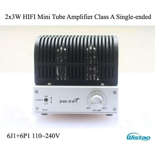 IWISTAO HIFI Mini Tube Amplifier 2x3W Class A Single-ended 6J1 Preamplifier 6P1 Power Stage Amplifiers Desktop Audio 110~240V
