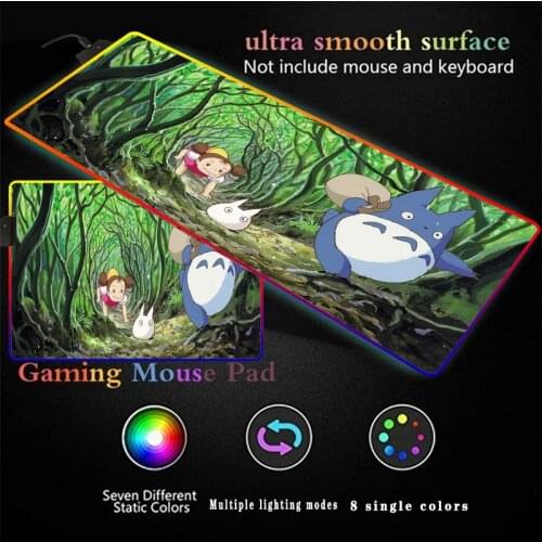 Totoro Anime Mouse Pads RGB Glow Pad To Mouse Notbook Computer Mousepad Best Gaming Mousepad Gamer To Keyboard Laptop Mouse Mat