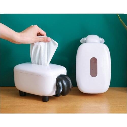 Creative Sheep Tissue Box Waterproof Car Toilet Pumping Box Home Living Room Desktop Paper Holder Dispenser Storage Napkin Case