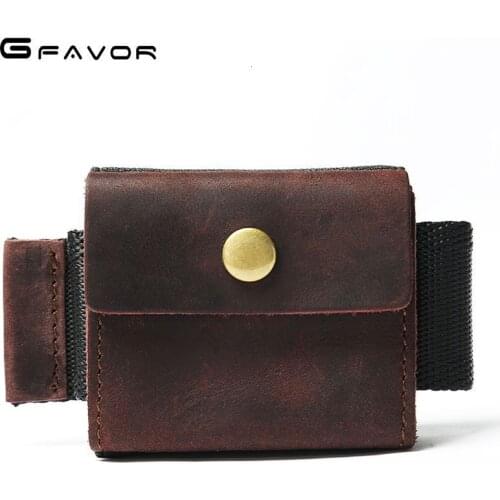 Men Small Genuine Real Leather Coin Purse Vintage Wallet Elastic Band Pull-out Credit Bank ID Card Case Holder Male Cowhide