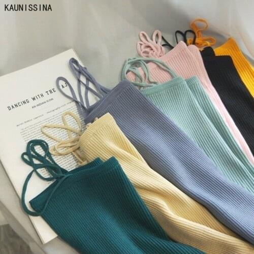 Fashion Women Knitted Camis Tank Top V Neck Sexy Skinny Sleeveless Summer Tops Female Harajuku Streetwear Clothes