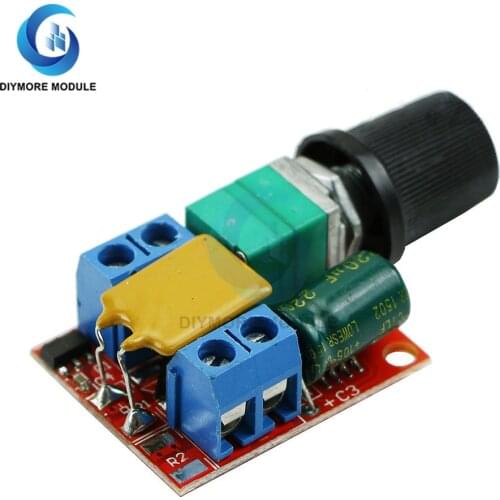 Mini DC Motor PWM Speed Controller 3V-35V Speed Control Switch LED Dimmer 5A